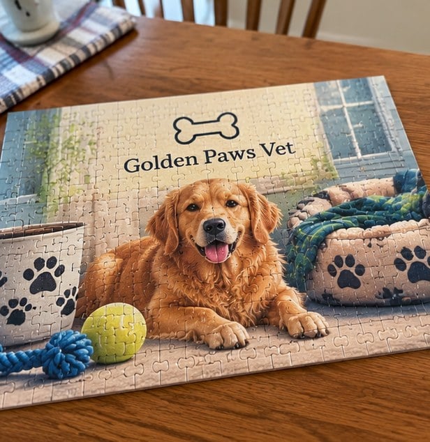 Customer photo of a completed custom puzzle